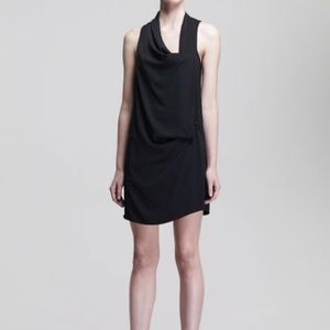Helmut Lang Solar Drape Black Wrap Dress Size 0